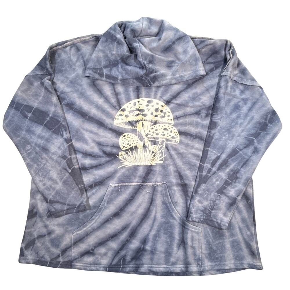 Yak & Yeti Blue Tie-Dye Mushroom Hoodie L/XL